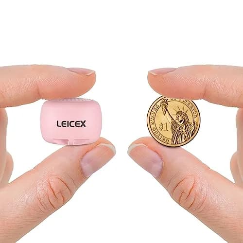 LEICEX Mini Wireless Bluetooth Speaker with Bluetooth 5.0 - Pink | Tiny 21g (0.74 oz) Portable Coin-Sized Sound thumbnail 1
