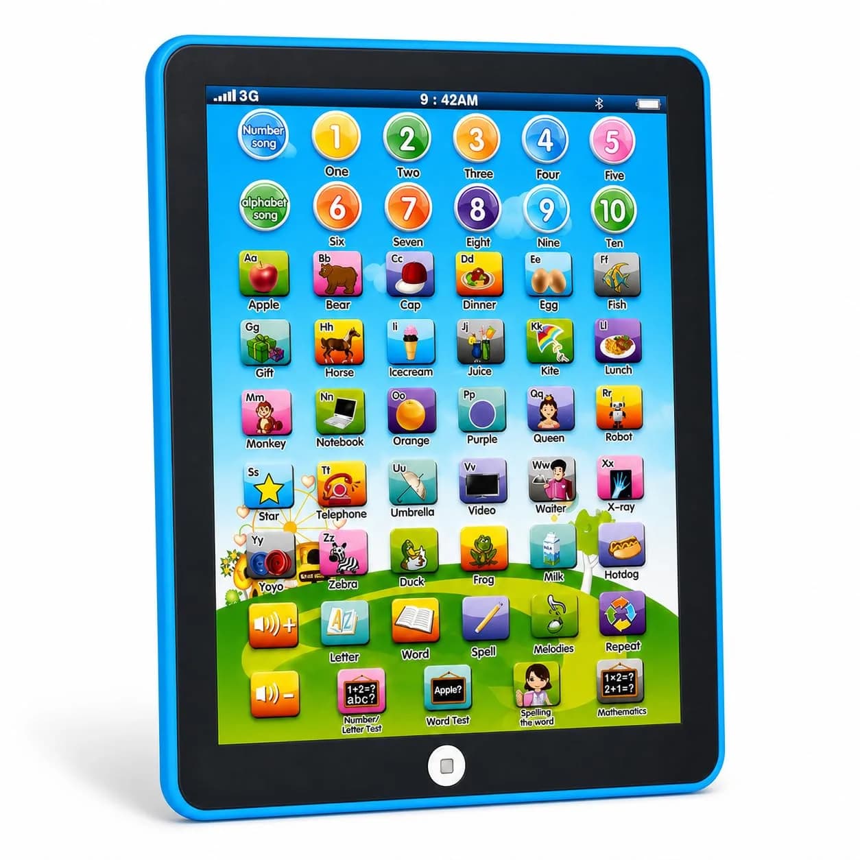 STOULKD Toddler Learning Tablet for Ages 2-4 | Screen-Free ABC Numbers Words Music