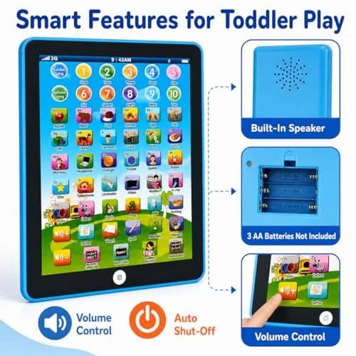 STOULKD Toddler Learning Tablet for Ages 2-4 | Screen-Free ABC Numbers Words Music thumbnail 4