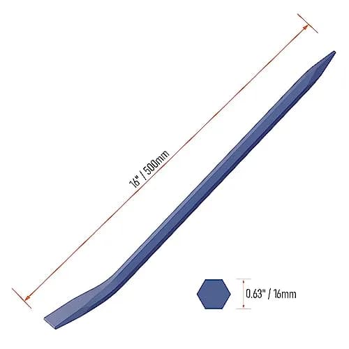 FOCMKEAS Hexagonal Connecting Bar Sleever Line-Up Bar 20" (500mm) Steel Crowbar for Prying and Aligning with Chisel End, Mn Steel thumbnail 2