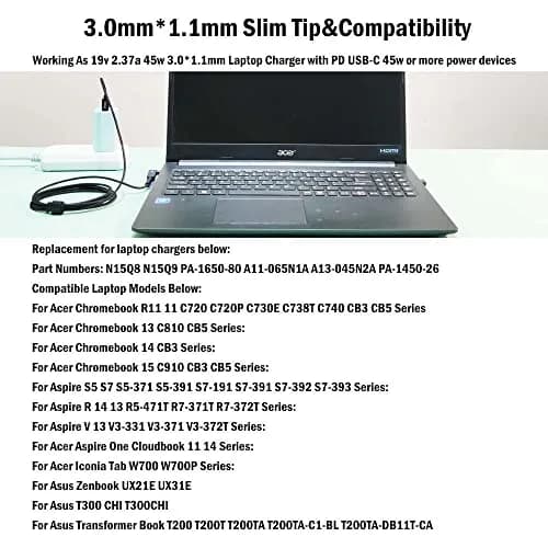 Tpenod USB C to Slim Tip Charging Cable 1.6m | Nylon Braided Travel & Office Use thumbnail 3