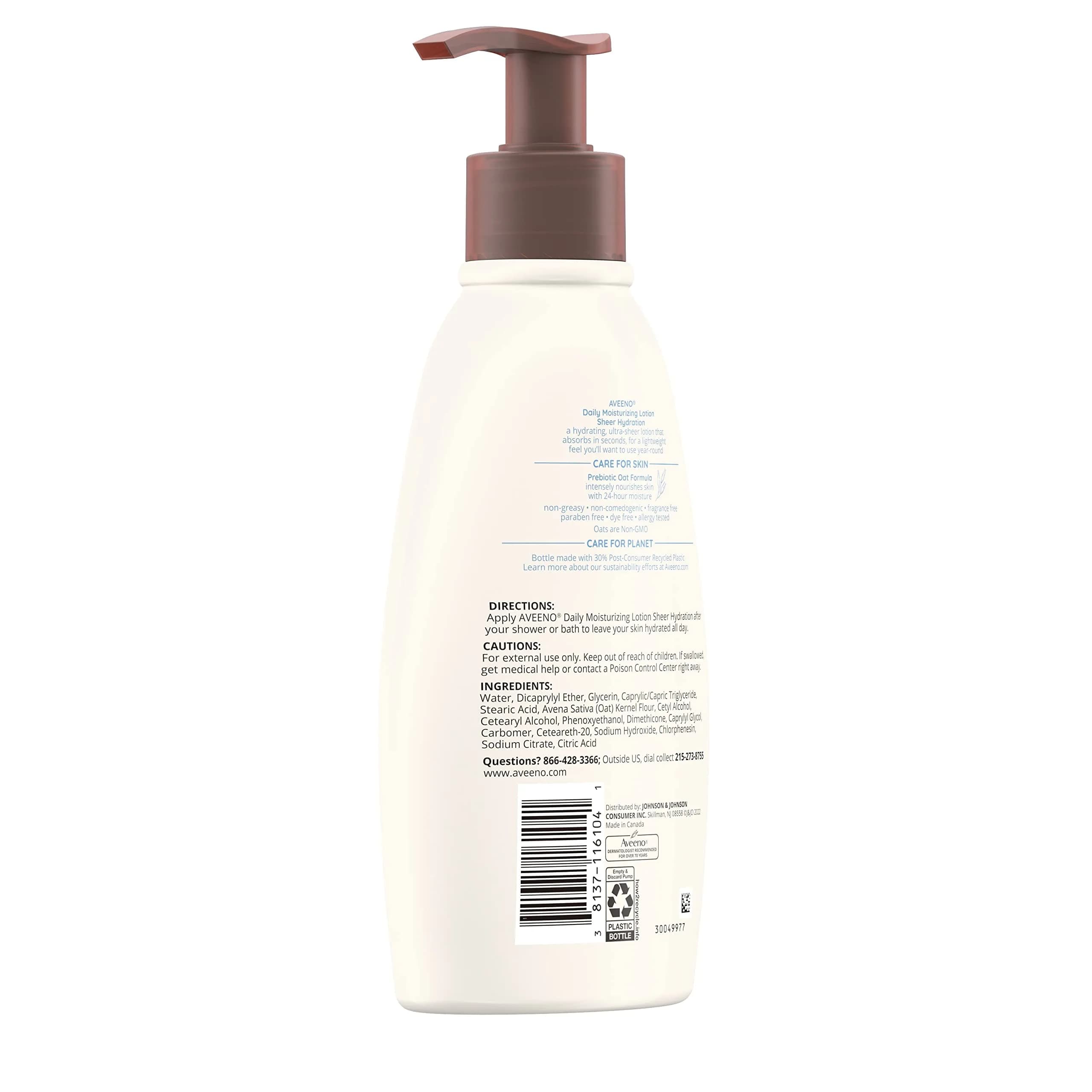 Aveeno Sheer Hydration Daily Moisturizing Lotion Fragrance-Free 710ml (24 fl. oz) | Lightweight Body Moisturizer for Dry Skin - view 5