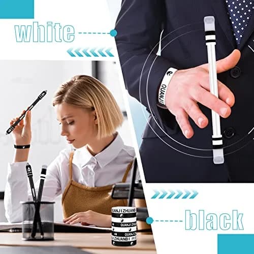Geyee Spinning Pen with Silicone Bracelet Set | 21.5 cm (8.5 inches) Length, 4 Pens + 8 Bracelets thumbnail 6
