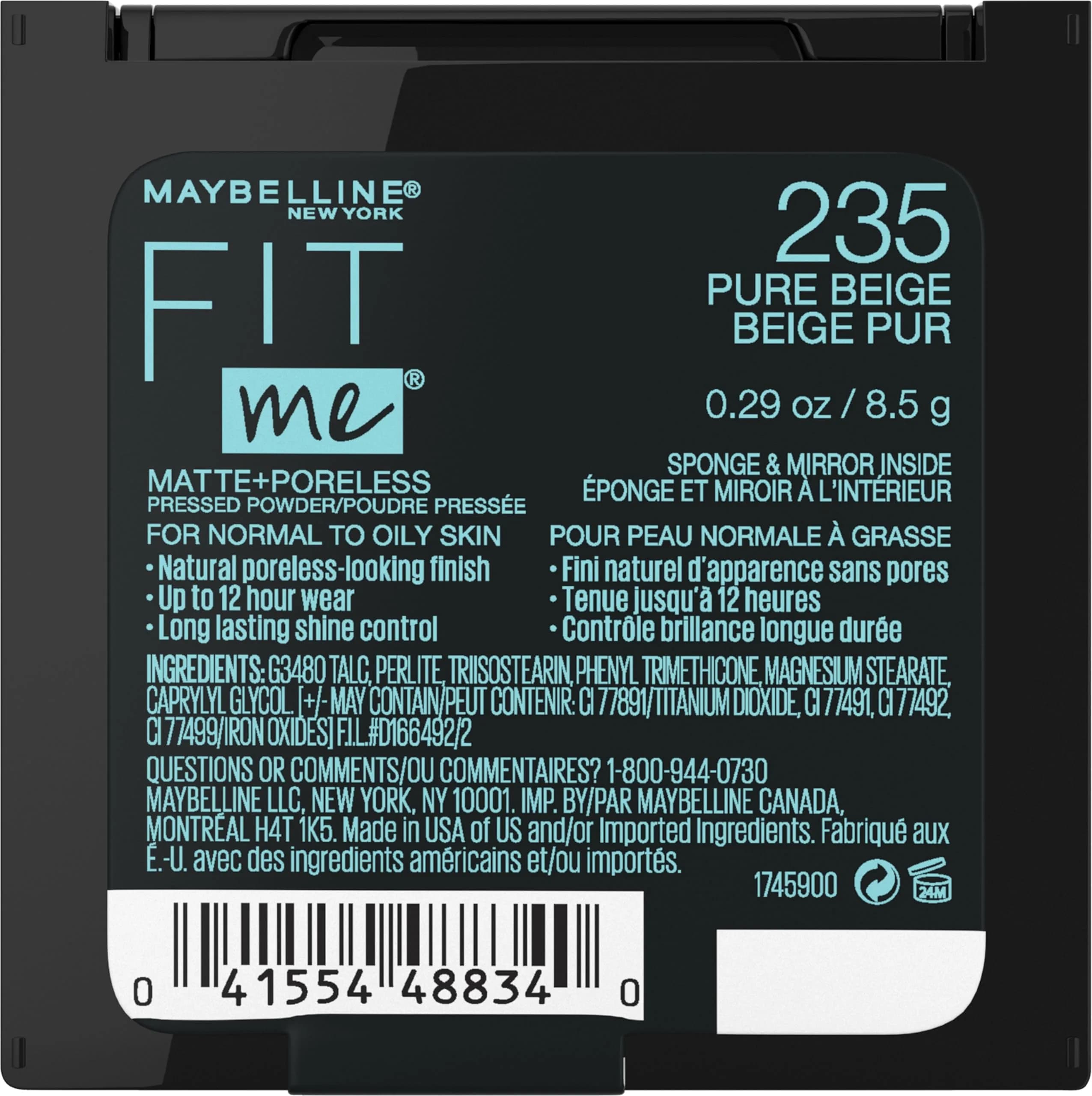 Maybelline Fit Me Matte + Poreless Pressed Face Powder Makeup 235 Pure Beige (Pack of 4) | Shine Control for Oily Skin - view 8