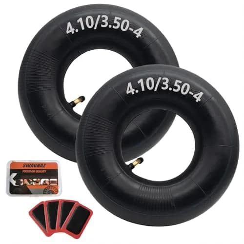Swagnaz 4.10/3.50-4 Inner Tube 2-Pack | Heavy Duty Replacement for Wheelbarrows & Carts thumbnail 1