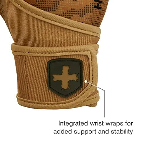 Harbinger Pro Wristwrap Gloves 2.0 Men's Tan Camo Medium | Integrated Wrist Support for Weightlifting & Gym thumbnail 4