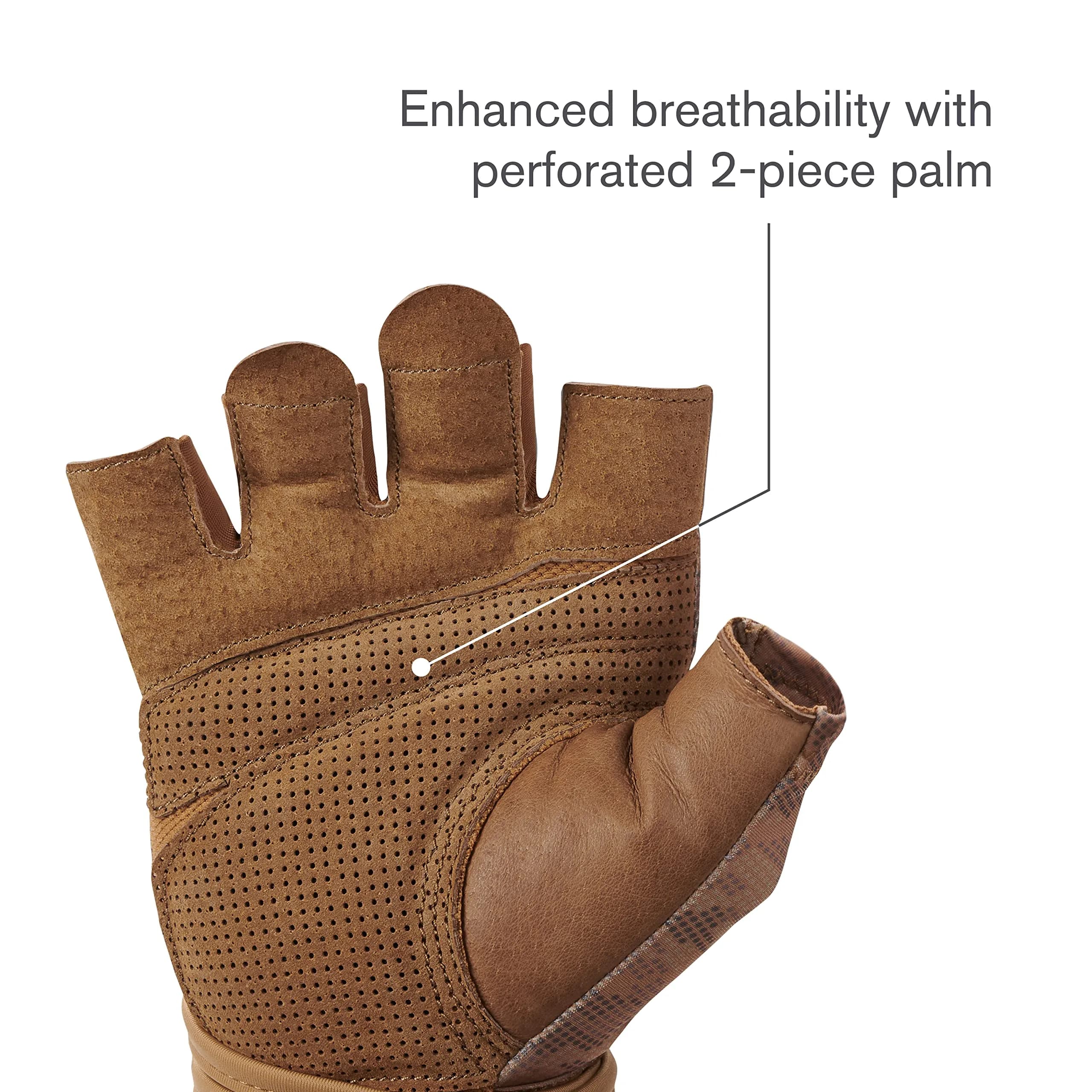 Harbinger Pro Wristwrap Gloves 2.0 Men's Tan Camo Medium | Integrated Wrist Support for Weightlifting & Gym - view 6