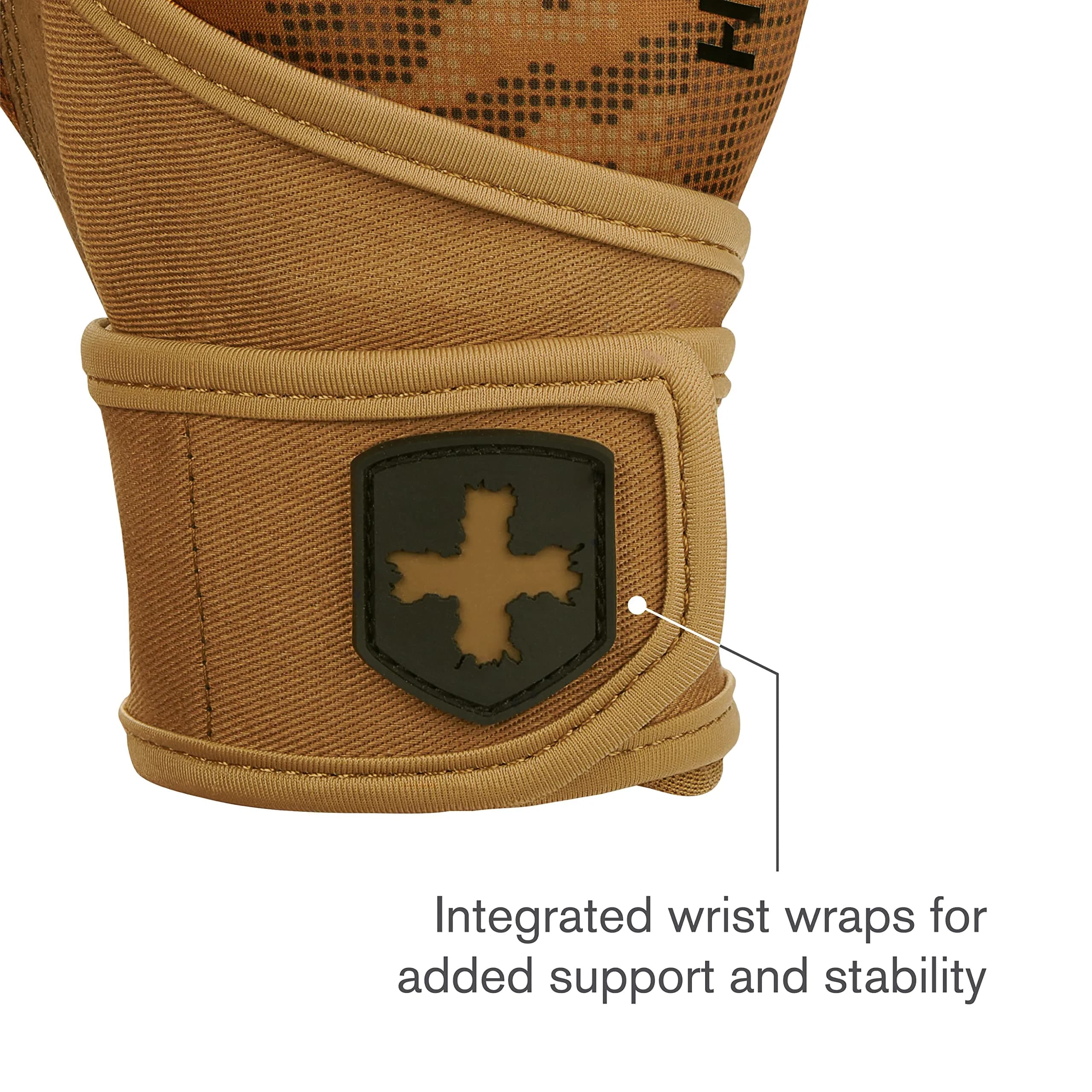 Harbinger Pro Wristwrap Gloves 2.0 Men's Tan Camo Medium | Integrated Wrist Support for Weightlifting & Gym - view 4