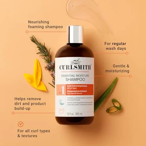 Curlsmith Essential Moisture Hydrating Shampoo for Curly Hair (12 oz) | Nourishes & Moisturizes, Vegan, Sulphate-Free thumbnail 2