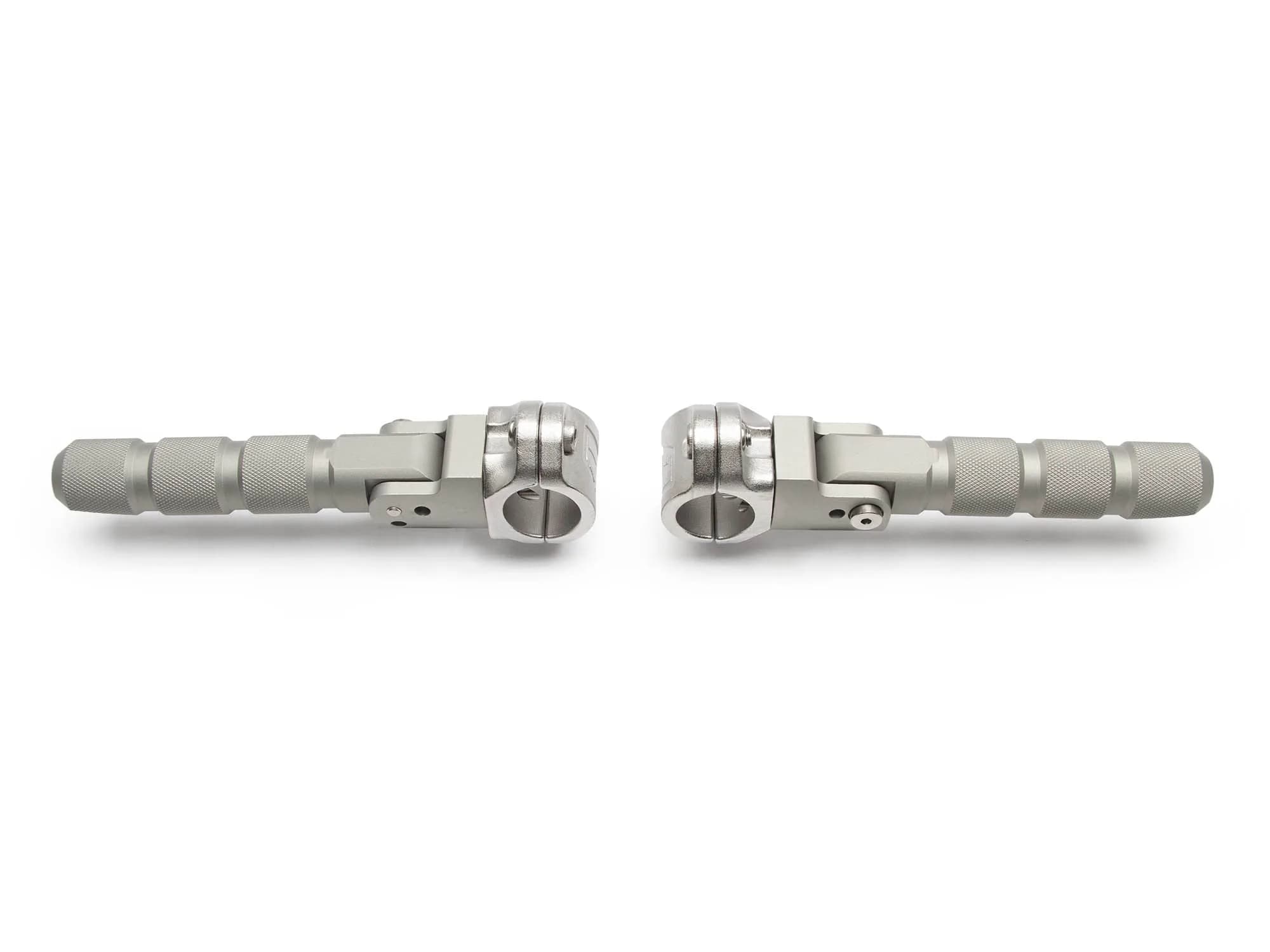 AltRider Universal Highway Pegs for Crash Bars Compatible With 7/8 Inch (22 mm) Diameter Bars | Heavy Duty, Rust-Resistant Motorcycle Foot Pegs — Silver / For 1 Inch (25 mm) Diameter Bar
