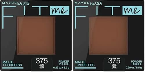 Maybelline Fit Me Matte + Poreless Pressed Powder, 375 Java (0.29 Oz) - Controls Shine for Oily Skin thumbnail 1