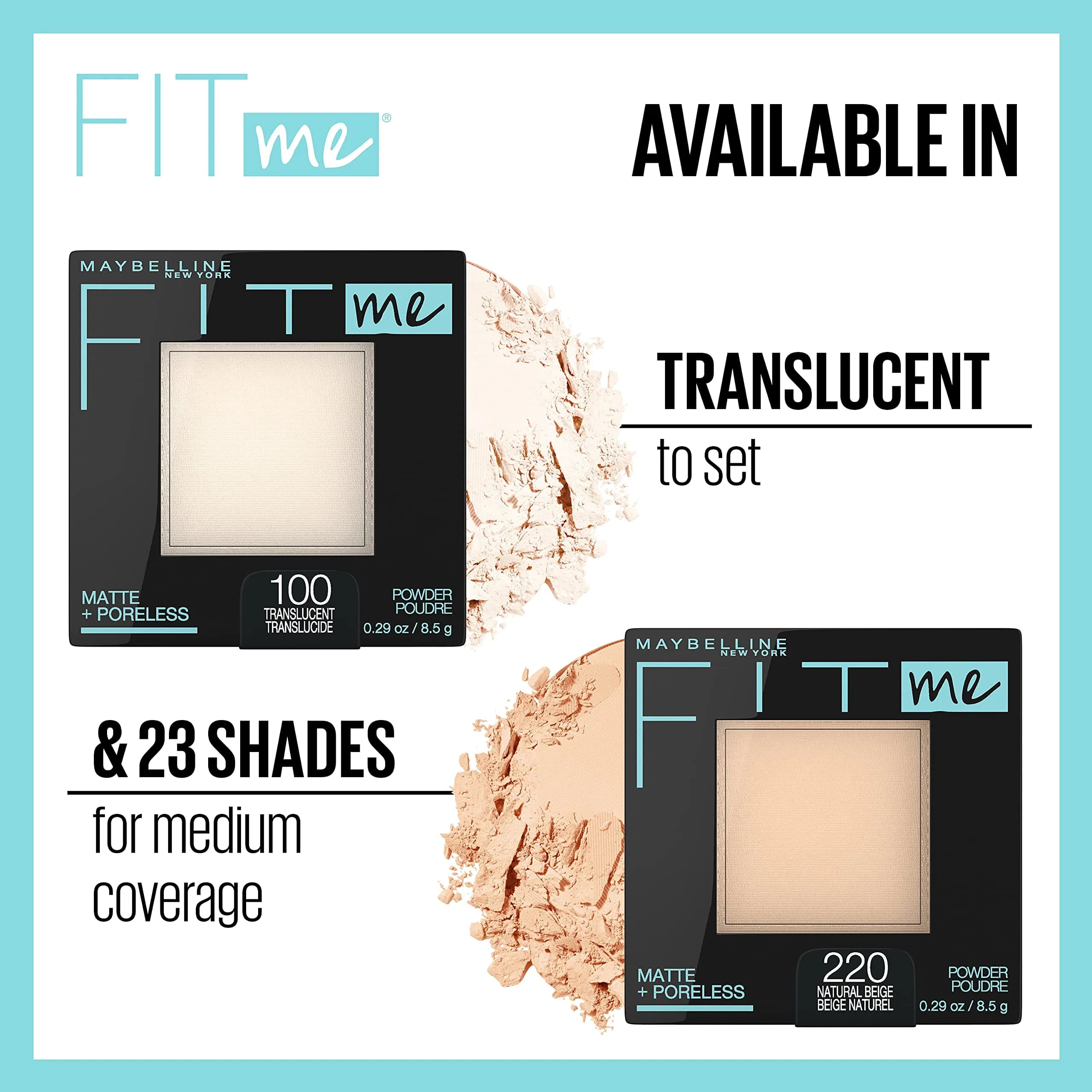 Maybelline Fit Me Matte + Poreless Pressed Face Powder Makeup Golden Caramel 18g (0.63 Oz Pack of 2) | Shine Control for Normal to Oily Skin - view 5