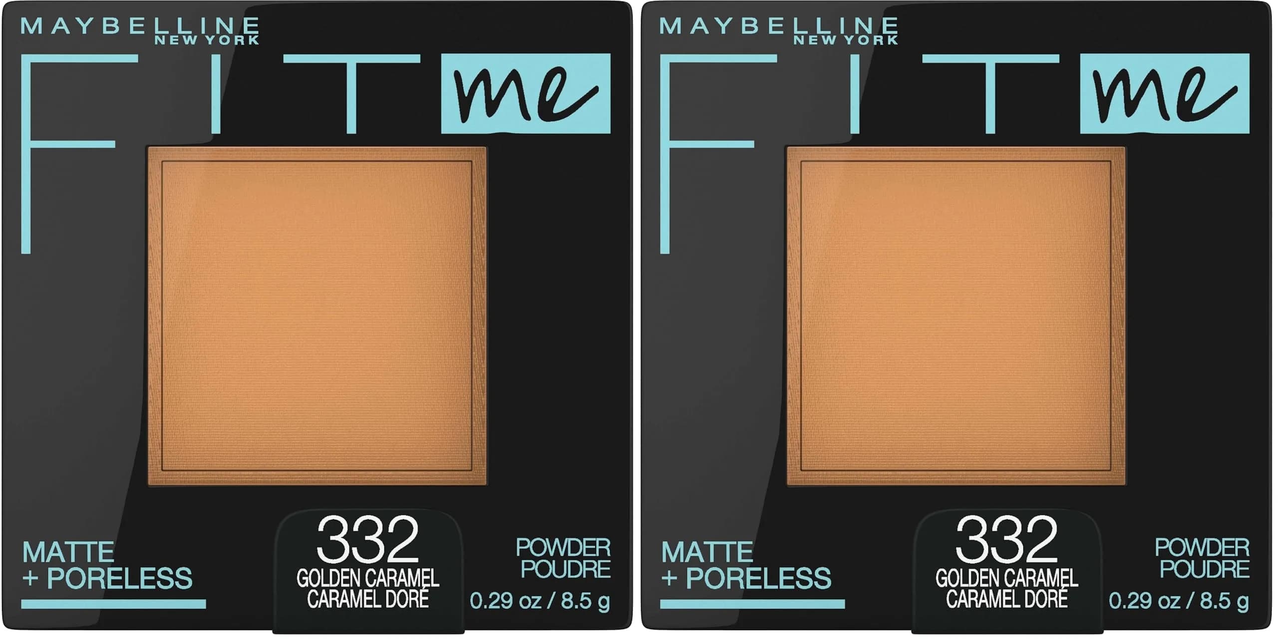 Maybelline Fit Me Matte + Poreless Pressed Face Powder Makeup Golden Caramel 18g (0.63 Oz Pack of 2) | Shine Control for Normal to Oily Skin - main product image