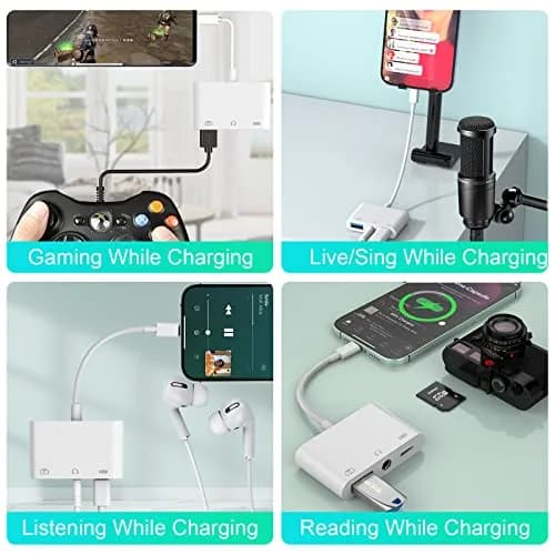 MTAKYA 3-in-1 Lightning USB Auxiliary Adapter with 3.5mm Jack & Charging Port | MFi Certified thumbnail 4