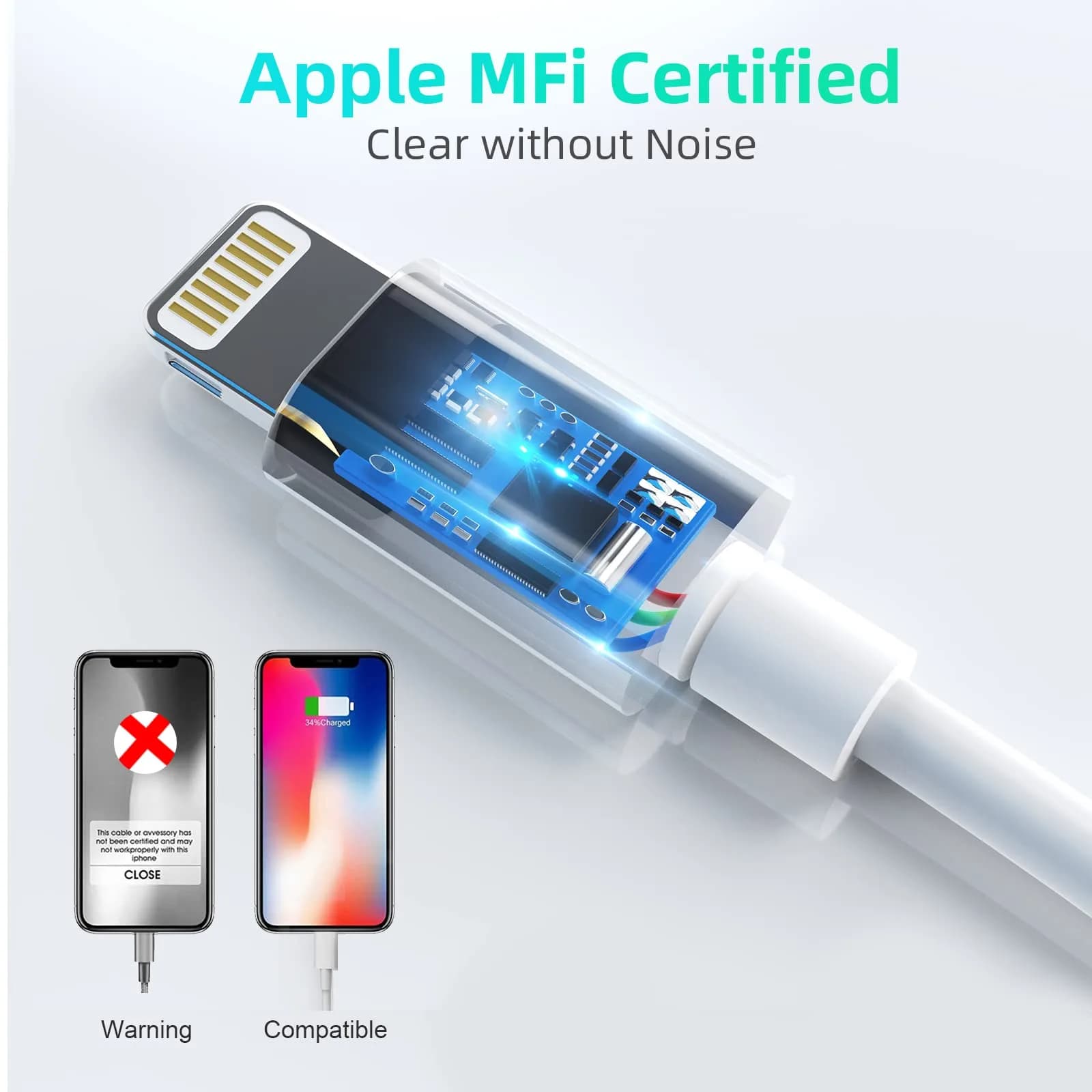 MTAKYA 3-in-1 Lightning USB Auxiliary Adapter with 3.5mm Jack & Charging Port | MFi Certified - view 5