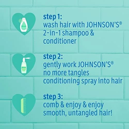 Johnson's Baby No More Tangles 2-in-1 Shampoo & Conditioner for Kids, 40.6 fl oz (20.3 fl oz each) | Hypoallergenic Detangling Formula thumbnail 7
