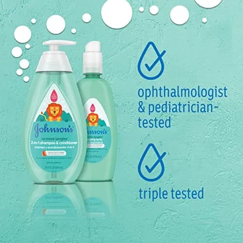 Johnson's Baby No More Tangles 2-in-1 Shampoo & Conditioner for Kids, 40.6 fl oz (20.3 fl oz each) | Hypoallergenic Detangling Formula thumbnail 8