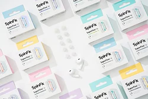 SpinFit SuperFine for AirPods Pro Gen 1 & 2 - M - Medical Grade Silicone Patented Replacement Ear Tips and Adapters for Supreme Comfort (one Pair)(Ear Tips Installed) thumbnail 5