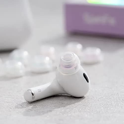 SpinFit SuperFine for AirPods Pro Gen 1 & 2 - M - Medical Grade Silicone Patented Replacement Ear Tips and Adapters for Supreme Comfort (one Pair)(Ear Tips Installed) thumbnail 7