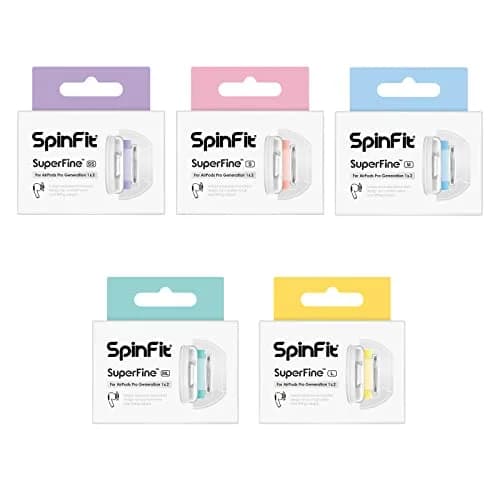SpinFit SuperFine for AirPods Pro Gen 1 & 2 - M - Medical Grade Silicone Patented Replacement Ear Tips and Adapters for Supreme Comfort (one Pair)(Ear Tips Installed) thumbnail 2