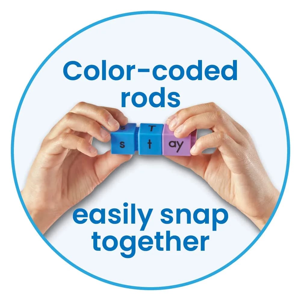 hand2mind Reading Rods Prefixes and Suffixes Word Roots Word Building Activities Spelling Toys 65 Rods | Science of Reading Manipulatives - view 3
