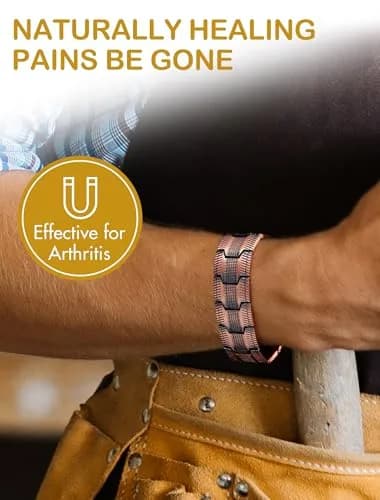 Feraco Pure Copper Magnetic Bracelet for Men | 23cm (9.06 inches) thumbnail 4