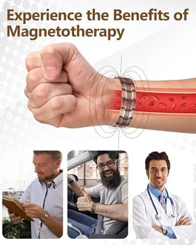 Feraco Pure Copper Magnetic Bracelet for Men | 23cm (9.06 inches) thumbnail 5
