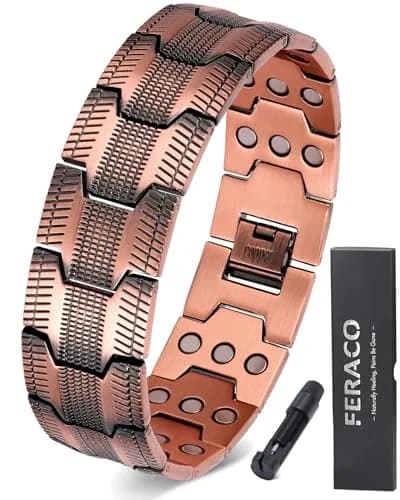 Feraco Pure Copper Magnetic Bracelet for Men | 23cm (9.06 inches) thumbnail 1