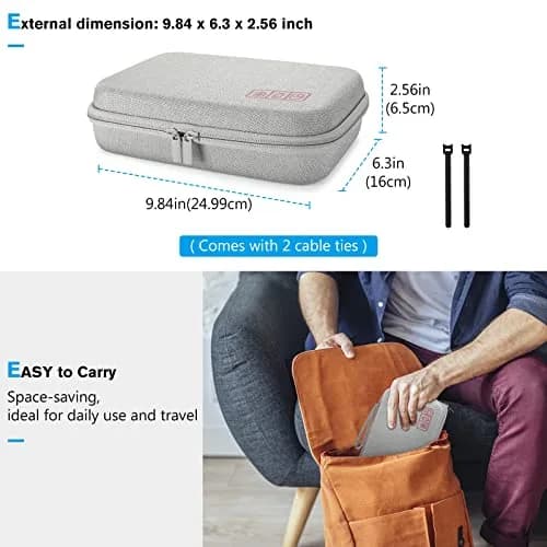 ProCase Hard Travel Electronic Organizer Case for MacBook Power Adapter Chargers Cables Power Bank Apple Magic Mouse Apple Pencil USB Flash Disk SD Card Small Portable Accessories Bag -Grey, L | Tech Gear Storage Solution thumbnail 6