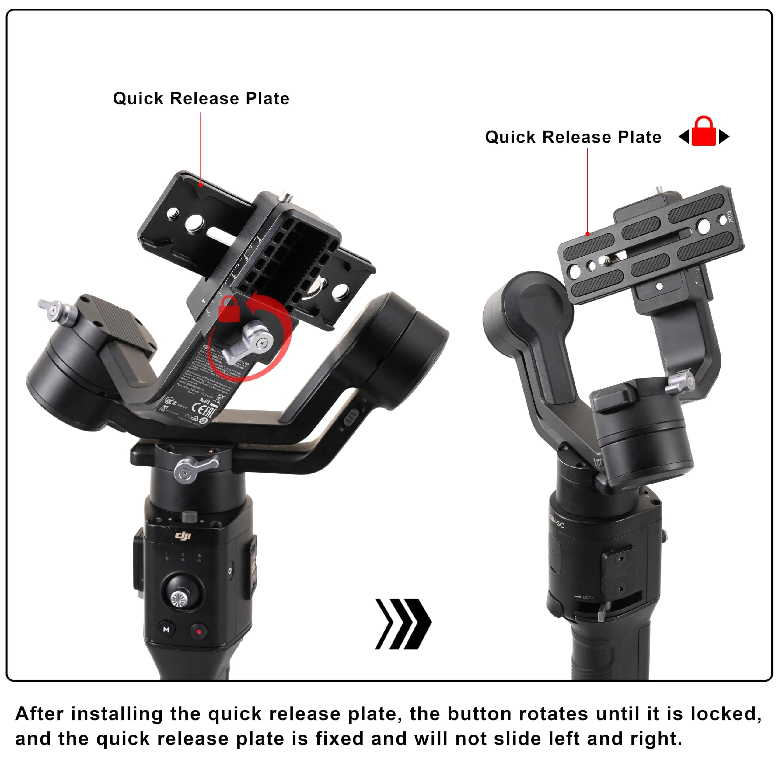 FocusFoto PU115 Quick Release Plate 115mm | Arca-Swiss Standard Camera Mount Clamp for DJI Ronin SC Gimbal Stabilizer - view 8
