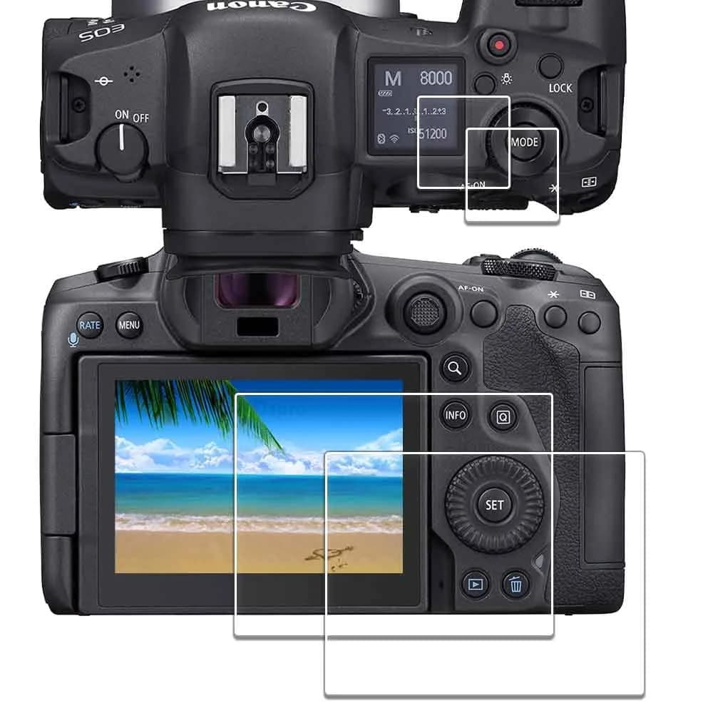 iDaPro Screen Protector for Canon EOS R5, 9H Tempered Glass | Scratch & Drop Resistant, Ultra Clear — R5