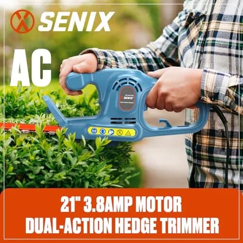 SENIX HTE3.8-L 21-Inch 120V Electric Hedge Trimmer | Precise 3/4" Cut, Alloy Steel Blades, Lightweight & Durable thumbnail 2