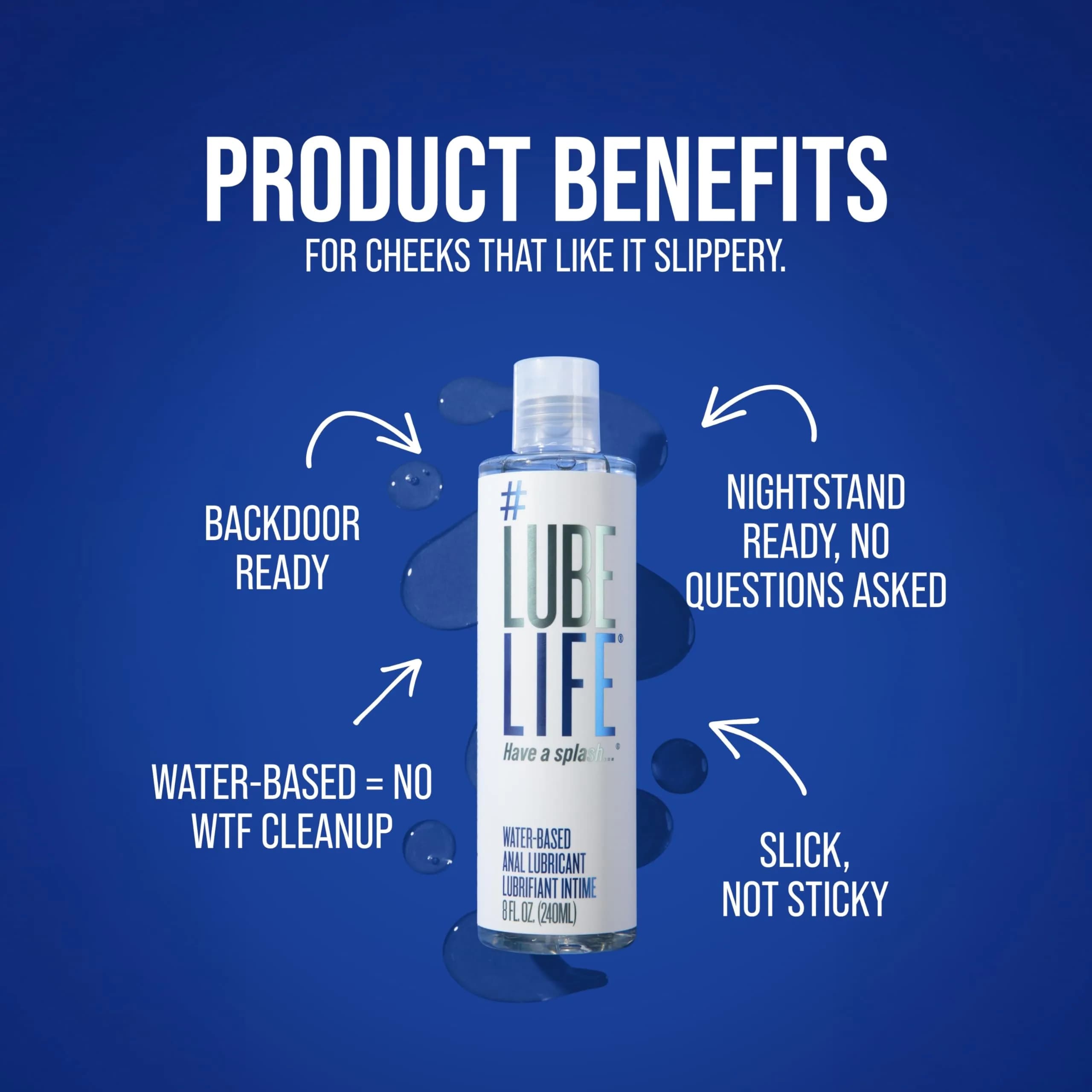 LubeLife Water Based Anal Lube 240ml (8 fl oz) | Silky Smooth Glide for Intimacy - view 5