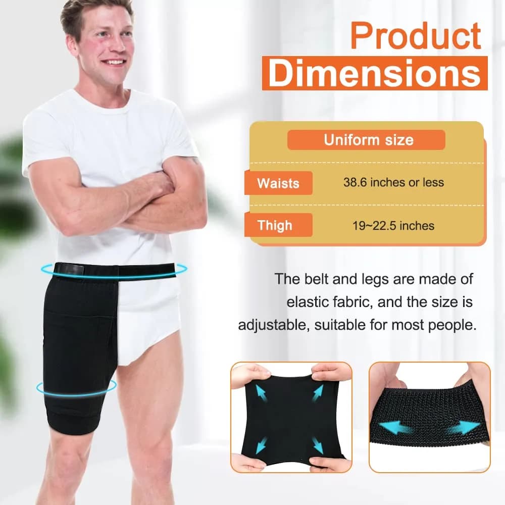 Mistuki Catheter Leg Bag Holder with Waist Belt & Thigh Pockets, Black, Uniform Size | Secure Urinary Drainage Fix - view 2