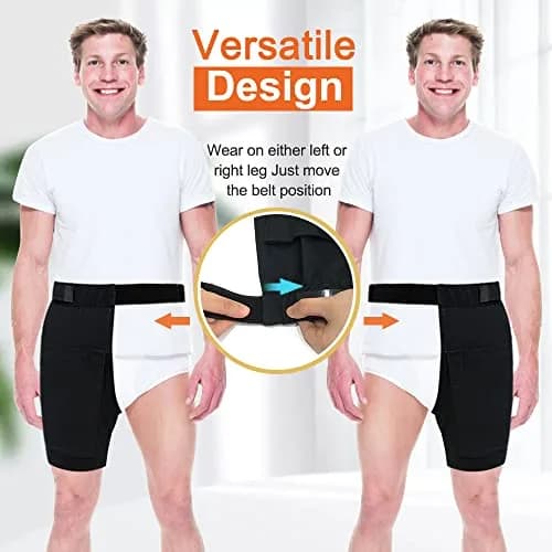 Mistuki Catheter Leg Bag Holder with Waist Belt & Thigh Pockets, Black, Uniform Size | Secure Urinary Drainage Fix thumbnail 3