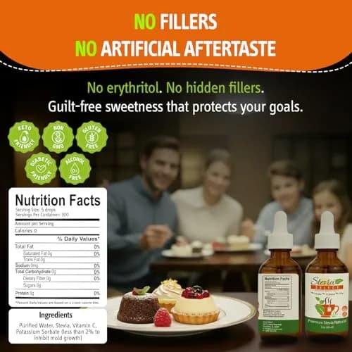 Stevia Select Plain Liquid Stevia Drops - Zero Calorie Sweetener 4 Fl Oz (2 Pack) | Natural Plant Based Sugar Substitute thumbnail 2