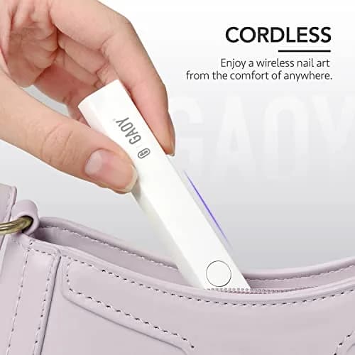 GAOY Handheld UV LED Nail Lamp for Gel Nails, Cordless Rechargeable 1.48 inch (3.76 cm) White thumbnail 6