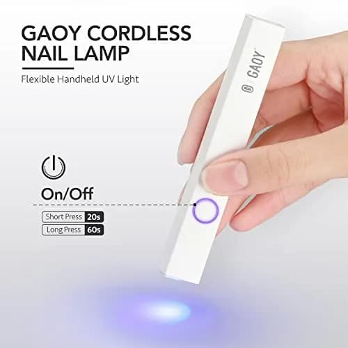 GAOY Handheld UV LED Nail Lamp for Gel Nails, Cordless Rechargeable 1.48 inch (3.76 cm) White thumbnail 2