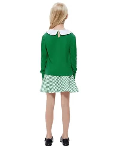 LIONJIE Toddler Girl Outfit Set | Fall & Spring Clothes for 3-4Y | Long Sleeve Tops & Houndstooth Skirt thumbnail 5