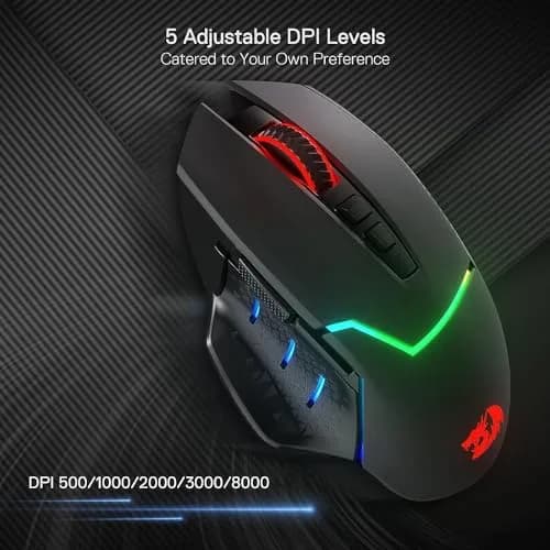 Redragon M690 PRO Wireless RGB Gaming Mouse 8000 DPI | Ergonomic, 8 Macro Buttons, 87H Battery thumbnail 5