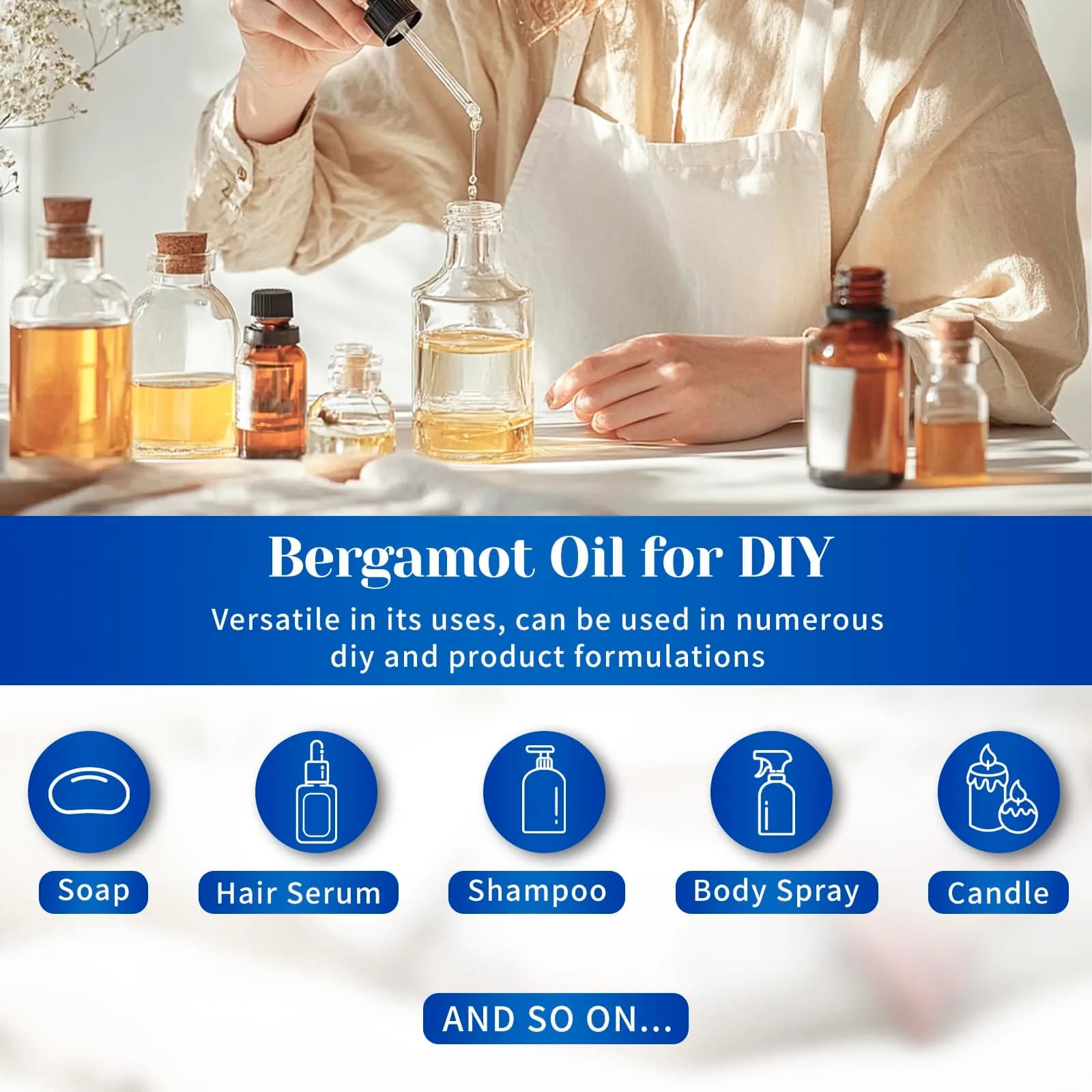 HIQILI Bergamot Essential Oil 16 Fl Oz (500ml) | Pure Italian Citrus for Diffuser, Skin, Hair & DIY thumbnail 5