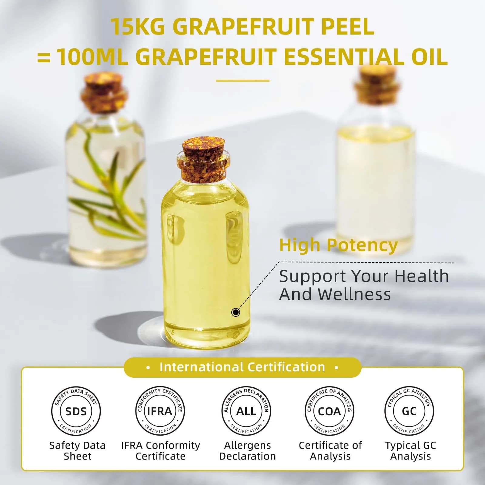 HIQILI Grapefruit Essential Oil 16 Fl Oz (473ml) | Cold Pressed USA Sourced - view 4