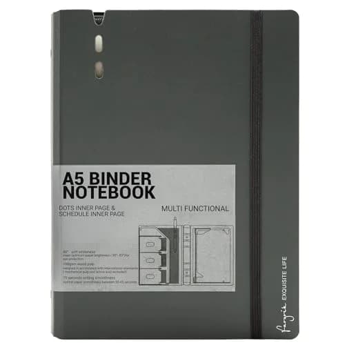 CAGIE A5 Binder 6 Ring Refillable Notebook with Dividers & Pockets | Durable, Refillable, 80 Pages thumbnail 1