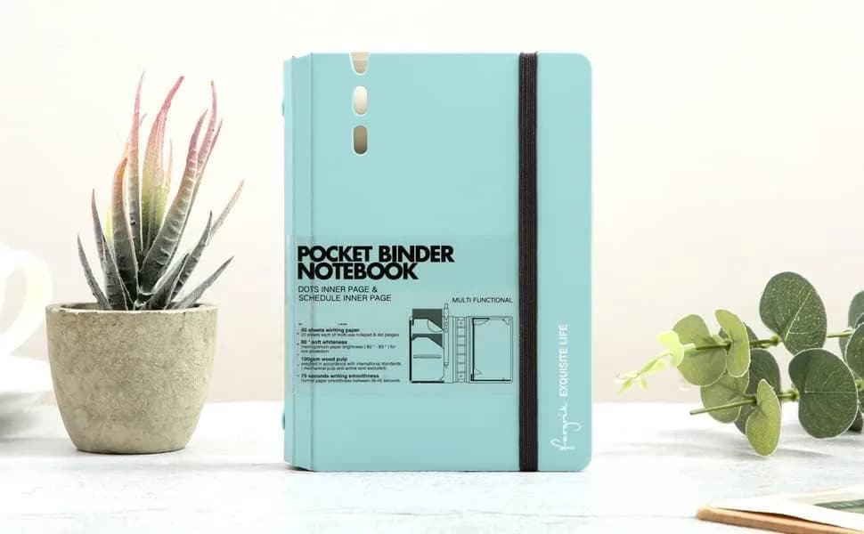 CAGIE A7 Binder 6 Ring Refillable Notebook with Dividers & Pockets | Office & School Supplies thumbnail 11