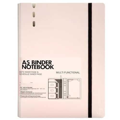 CAGIE A5 Binder 6 Ring Refillable Notebook with Dividers & Pockets | Office & School Supplies thumbnail 1