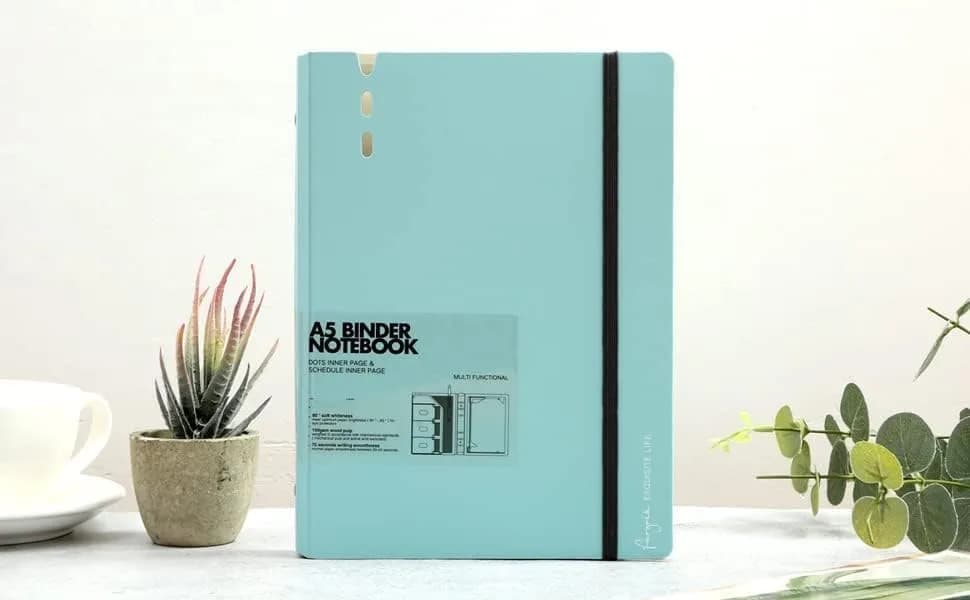 CAGIE A5 Binder 6 Ring Refillable Notebook with Dividers & Pockets | Durable Spiral Office & School Organizer thumbnail 10