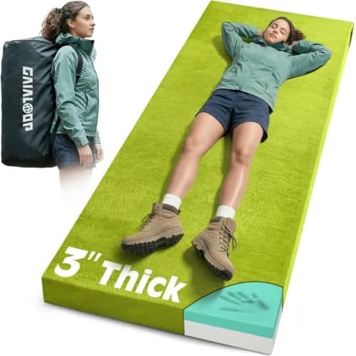 Gaialoop Memory Foam Camping Mattress 3 Inch | Avocado Green Supportive Floor Pad thumbnail 1