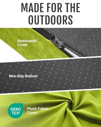 Gaialoop Memory Foam Camping Mattress 3 Inch | Avocado Green Supportive Floor Pad thumbnail 4