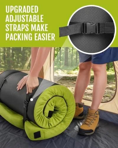 Gaialoop Memory Foam Camping Mattress 3 Inch | Avocado Green Supportive Floor Pad thumbnail 5