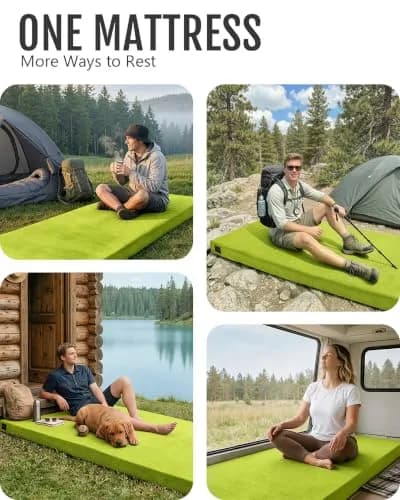Gaialoop Memory Foam Camping Mattress 3 Inch | Avocado Green Supportive Floor Pad thumbnail 9